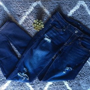 AMERICAN EAGLE DISTRESSED SKINNY JEGGINGS